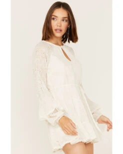 Shyanne Women's Eyelet Lace Long Sleeve MiniĀ Dress