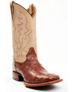 Shyanne Women's Olivia Exotic Ostrich Quill Western Boots - Broad Square Toe