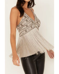 Shyanne Women's Beaded Fringe Halter Top -Shyanne 2000380665 085 P3