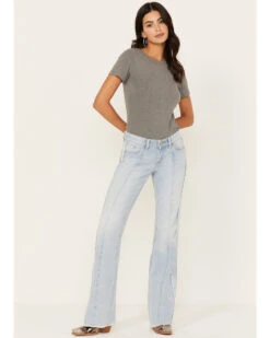 Shyanne Women's Light Wash Low Rise Seamed Bootcut Jeans -Shyanne 2000383329 413 P1