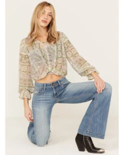 Shyanne Women's Long Sleeve Print Woven Tunic -Shyanne 2000386679 343 P1